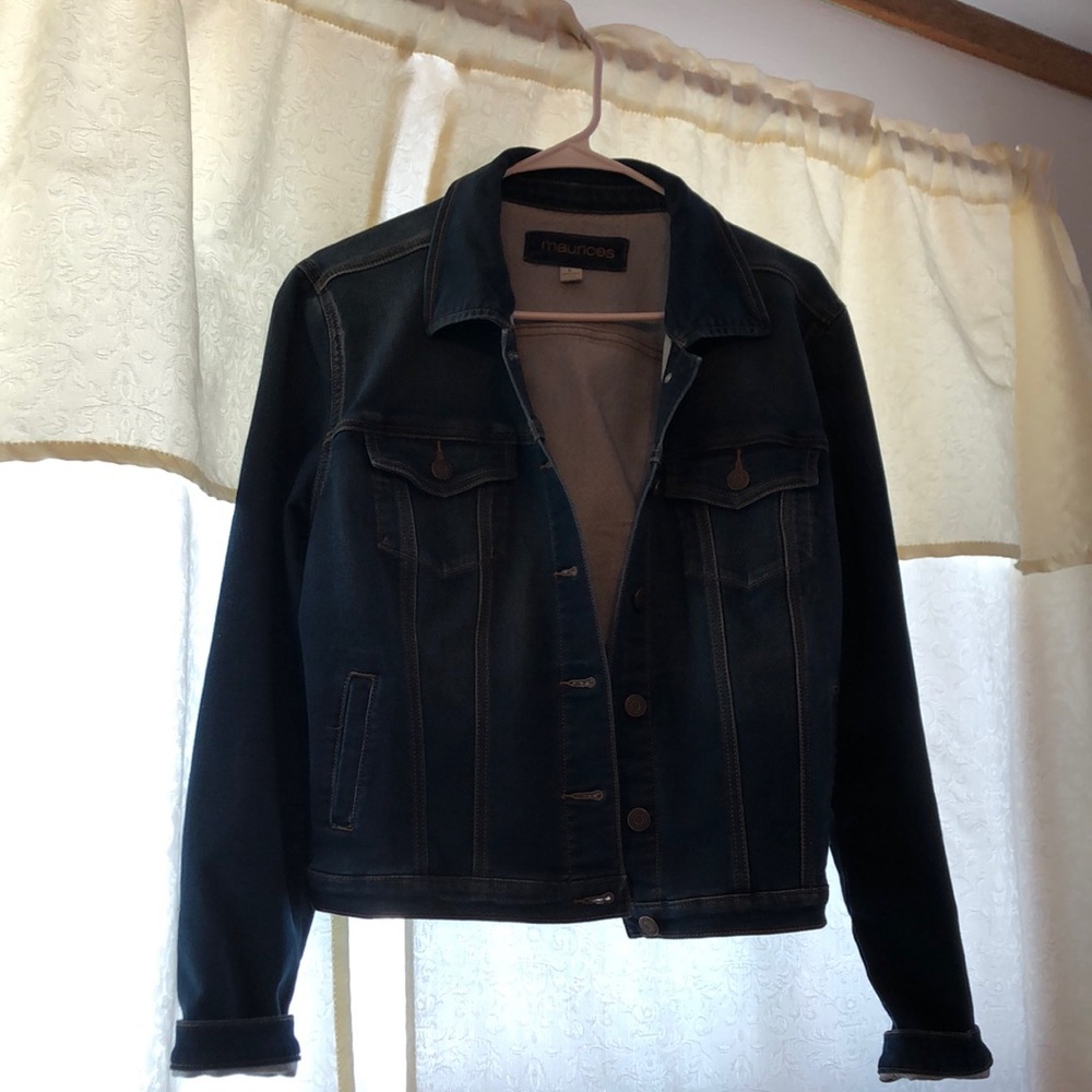 Distressed jeans jacket